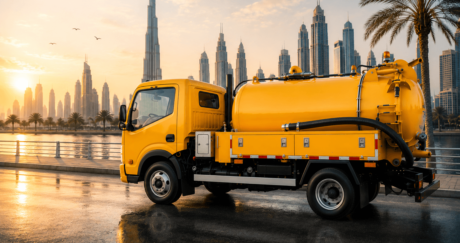 AL NISR DRAINAGE 5,000-gallon drainage tanker ready for service in Sharjah